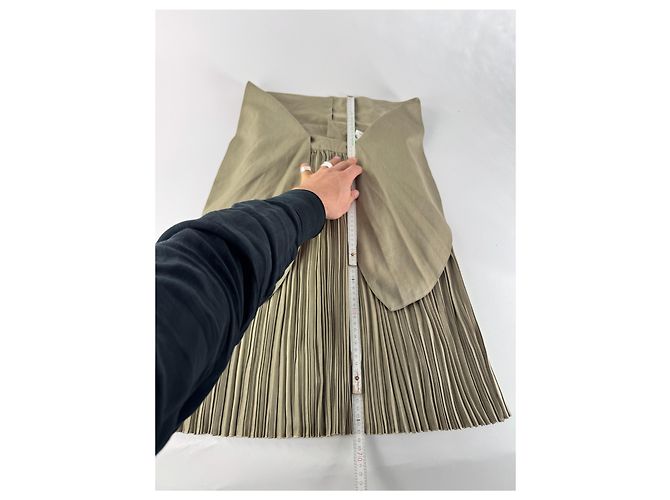 Gonna Plissettata Vintage Dior Khaki m Cachi - vista 7