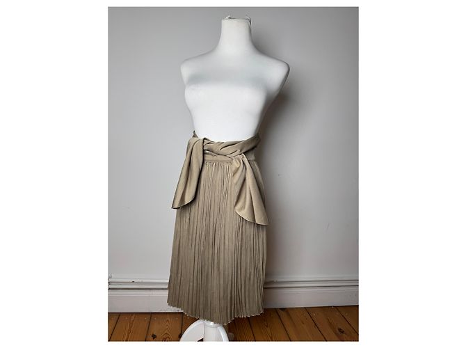 Gonna Plissettata Vintage Dior Khaki m Cachi - vista 9