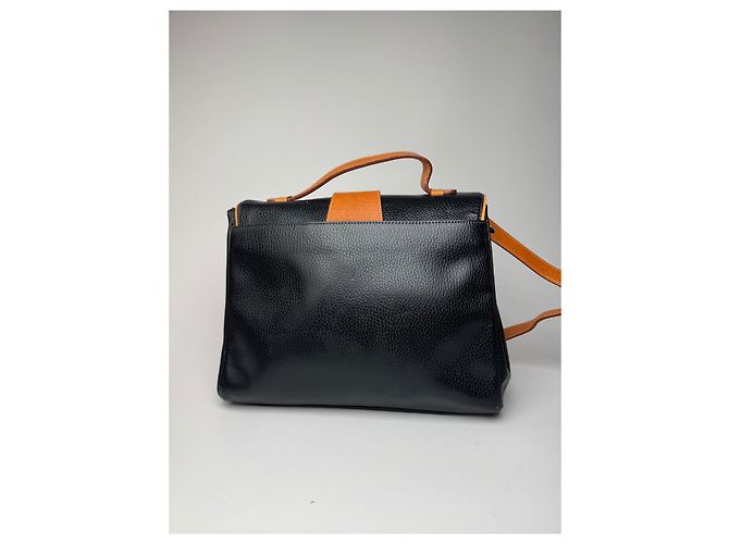 Vintage Courreges 2-Wege-Ledertasche schwarz und braun - Ansicht 15