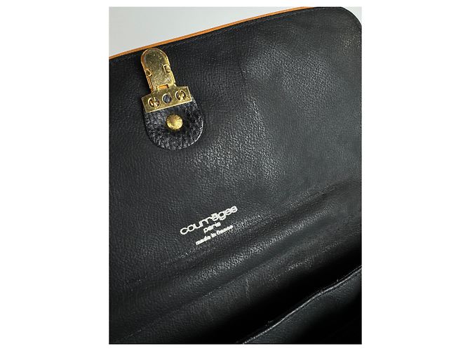 Vintage Courreges 2-Wege-Ledertasche schwarz und braun - Ansicht 5