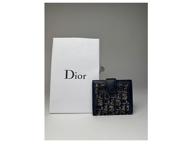 Vintage Dior Oblique Monogram Wallet Navy Beige Navy blue - view 11