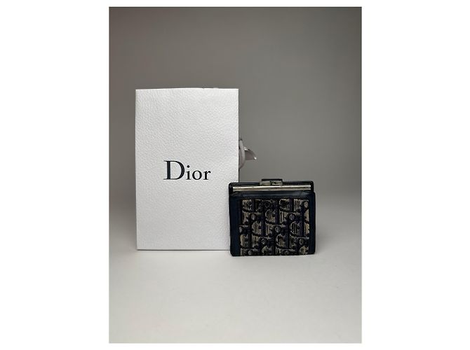 Vintage Dior Oblique Monogram Wallet Navy Beige Navy blue - view 2