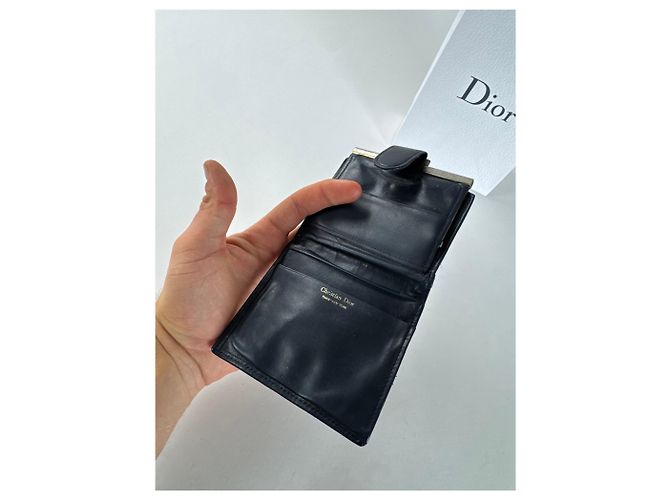 Vintage Dior Oblique Monogram Wallet Navy Beige Navy blue - view 3