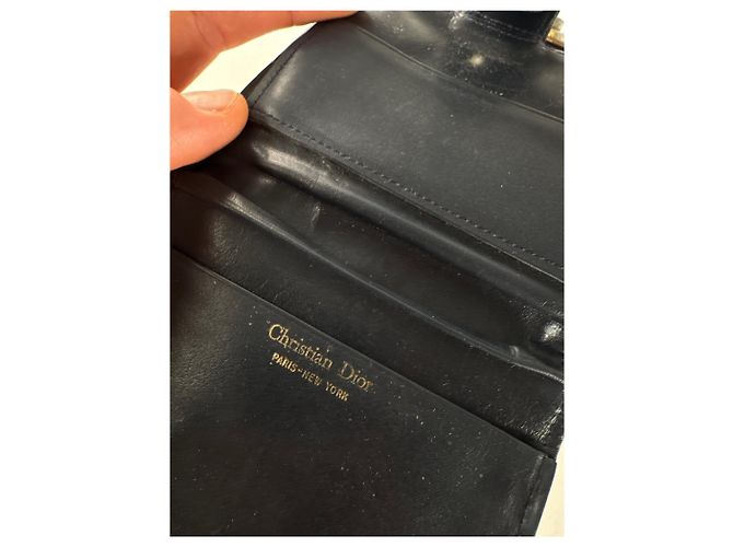 Vintage Dior Oblique Monogram Wallet Navy Beige Navy blue - view 4