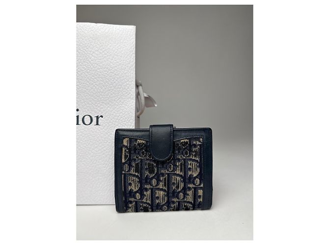Vintage Dior Oblique Monogram Wallet Navy Beige Navy blue - view 6