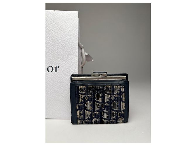 Vintage Dior Oblique Monogram Wallet Navy Beige Navy blue - view 8