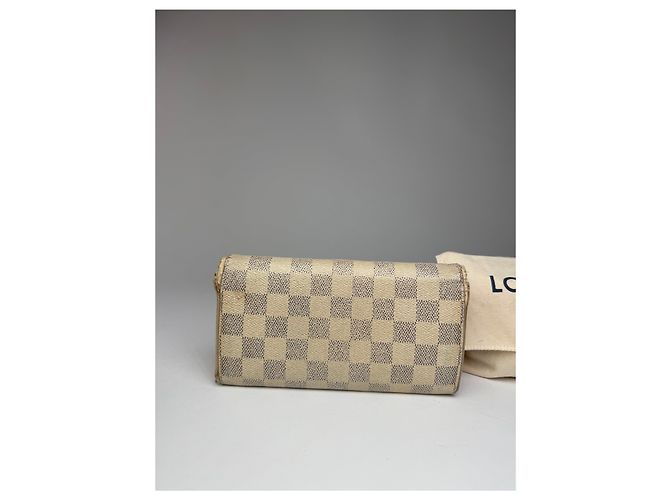 Vintage Louis Vuitton Damier Monogram Leather wallet white grey - view 7