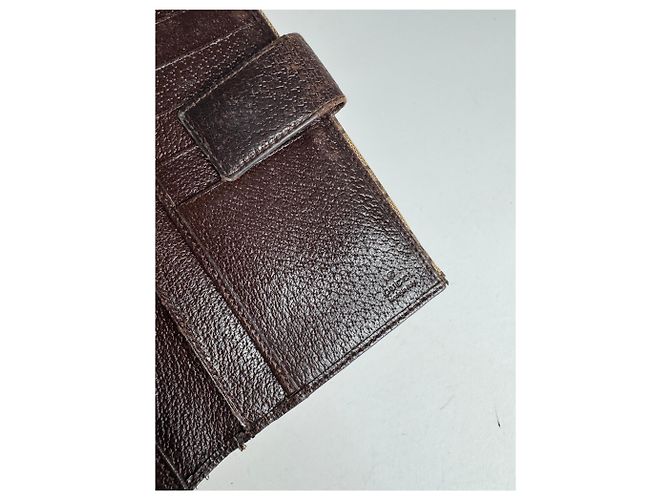 Vintage Gucci Monogram Canvas Leather Wallet Brown - view 5