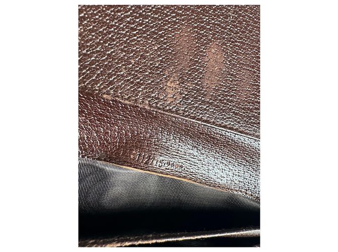 Vintage Gucci Monogram Canvas Leather Wallet Brown - view 6