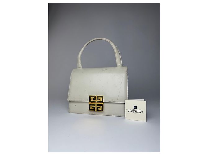 Vintage Givenchy Lederhandtasche Weiß - Ansicht 12