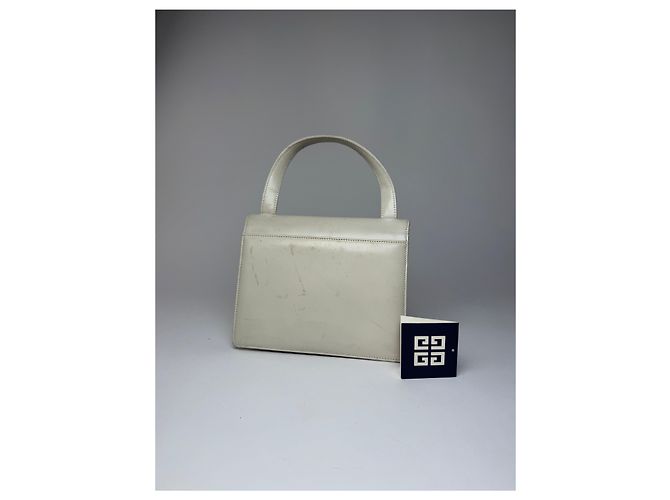 Vintage Givenchy Lederhandtasche Weiß - Ansicht 13