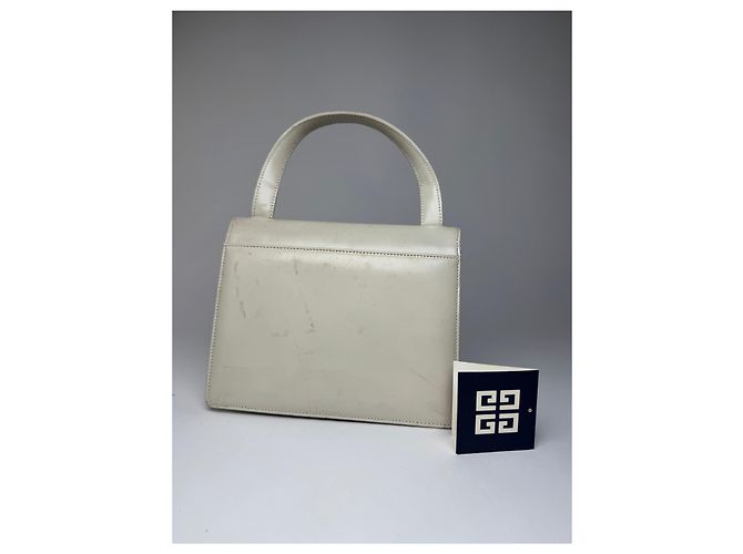 Vintage Givenchy Lederhandtasche Weiß - Ansicht 2