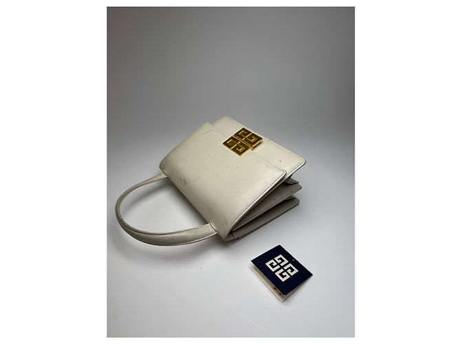 Vintage Givenchy Lederhandtasche Weiß - Ansicht 6