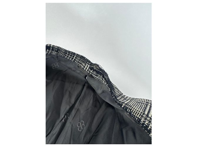 Vintage Balenciaga Karierter Wollblazer Grau Weiß Schwarz - Ansicht 9