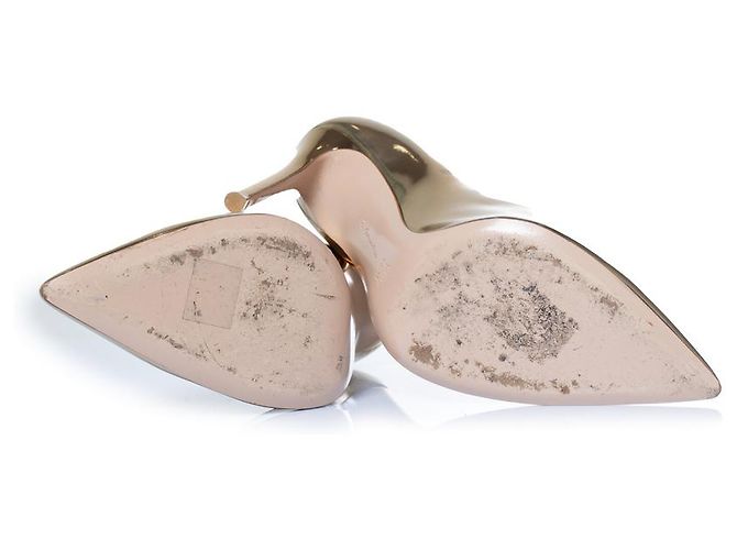 Gianvito Rossi, décolleté in pelle specchiata dorata D'oro - vista 8
