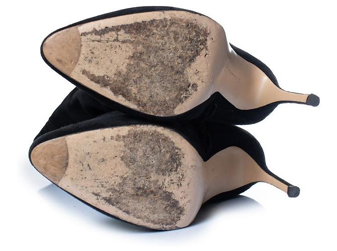 Stivali neri in suede sopra il ginocchio Gianvito Rossi Nero - vista 7