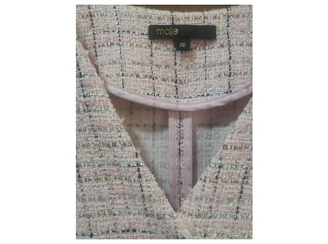 Vestido Maje Rosa con Efecto Tweed de Algodón - vista 2