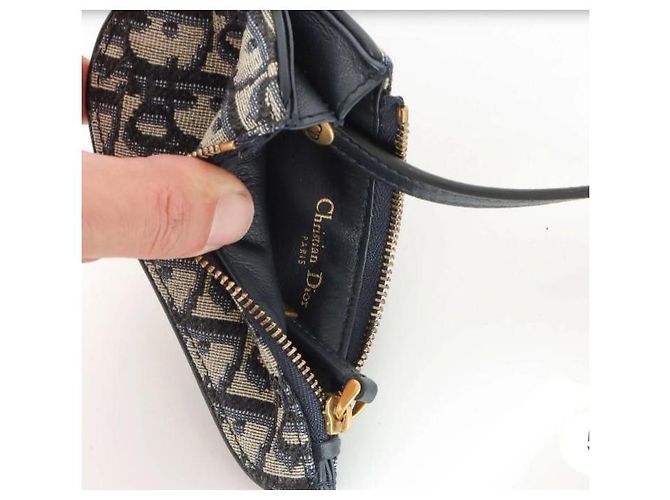 Christian Dior Saddle Monogram Wallet Black Grey Leather - view 4