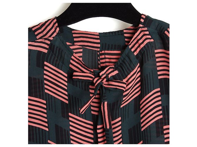 Marni Oversized Seidentop FR36 Afrikagrün Oversized Seidencrepe-Bluse UK8 US6 Mehrfarben - Ansicht 4