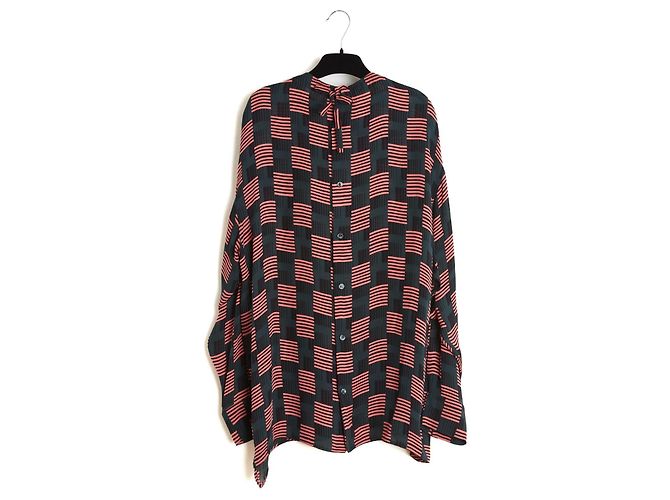 Marni Oversized Seidentop FR36 Afrikagrün Oversized Seidencrepe-Bluse UK8 US6 Mehrfarben - Ansicht 6