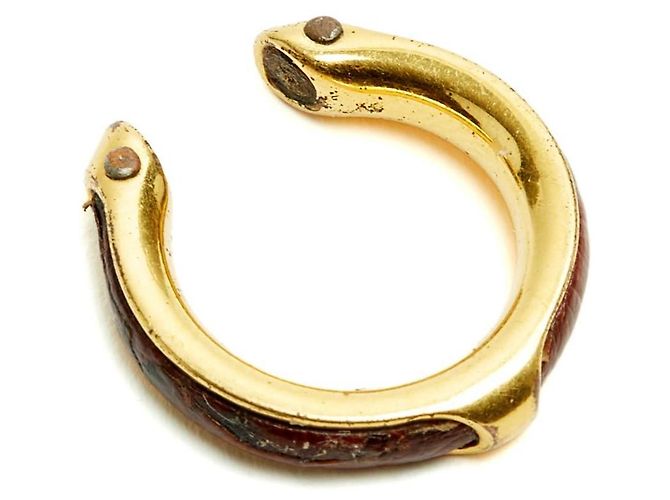 Hermès Anello Kyoto TDD49 Metallo Dorato Pelle Marrone US4.75 D'oro - vista 2