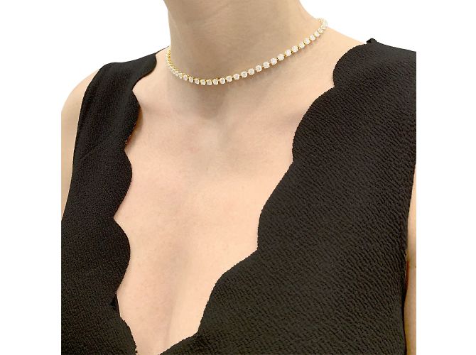 Collana fiume Cartier, oro giallo e diamanti. - vista 7