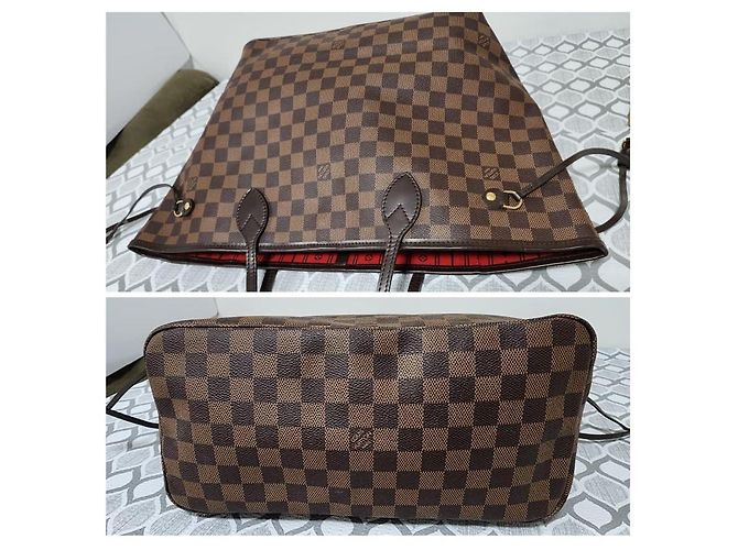 Louis Vuitton Damier Ebene Neverfull MM Marrone - vista 12