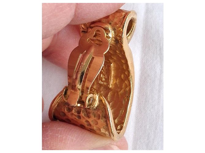 Mai indossati - Clip ARTY vintage firmati Yves Saint Laurent D'oro Gold hardware - vista 3