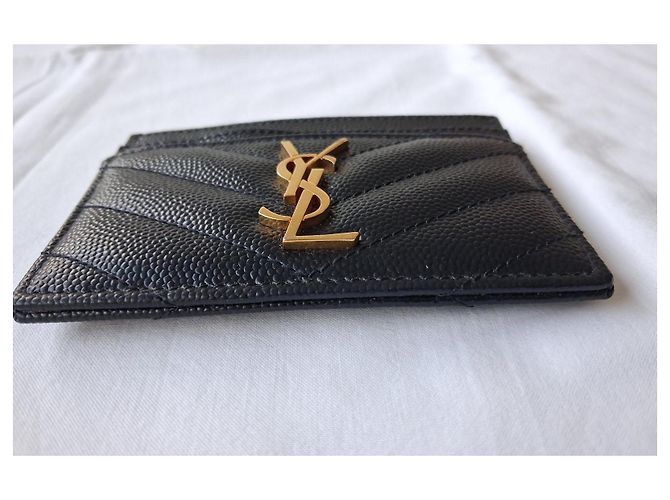 Saint Laurent Nuevo - Tarjetero con Cassandre dorado - cuero con textura de grano de polvo - vista 5