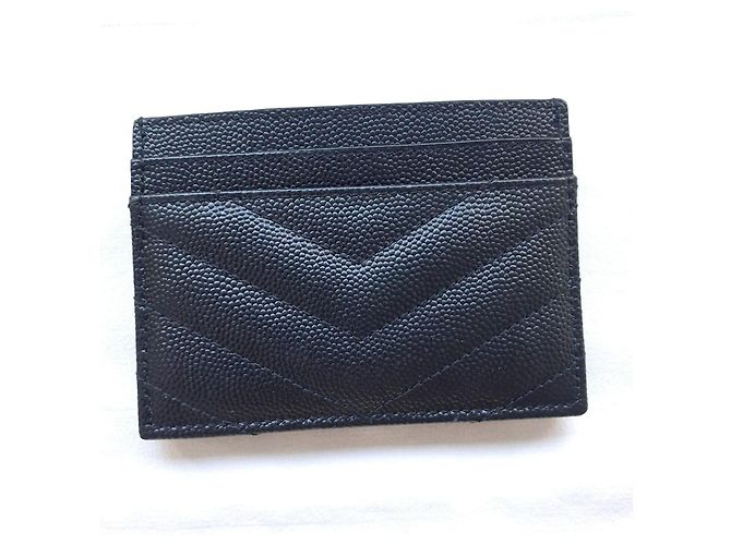 Saint Laurent Nuevo - Tarjetero con Cassandre dorado - cuero con textura de grano de polvo - vista 7
