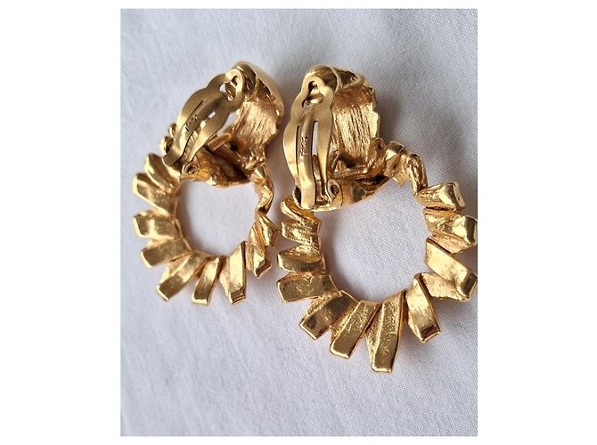 Yves Saint Laurent Nuovo - Sublimi orecchini vintage Arty - con clip D'oro Gold hardware - vista 10
