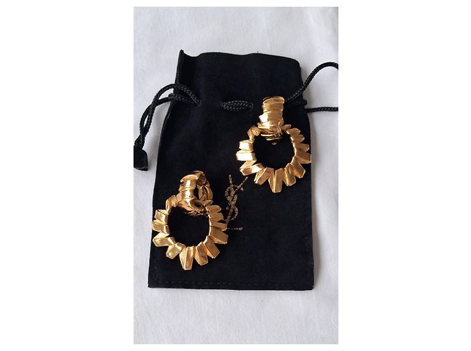 Yves Saint Laurent Nuovo - Sublimi orecchini vintage Arty - con clip D'oro Gold hardware - vista 11