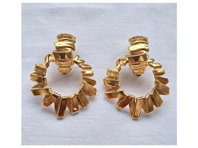 Yves Saint Laurent Nuovo - Sublimi orecchini vintage Arty - con clip D'oro Gold hardware - vista 2