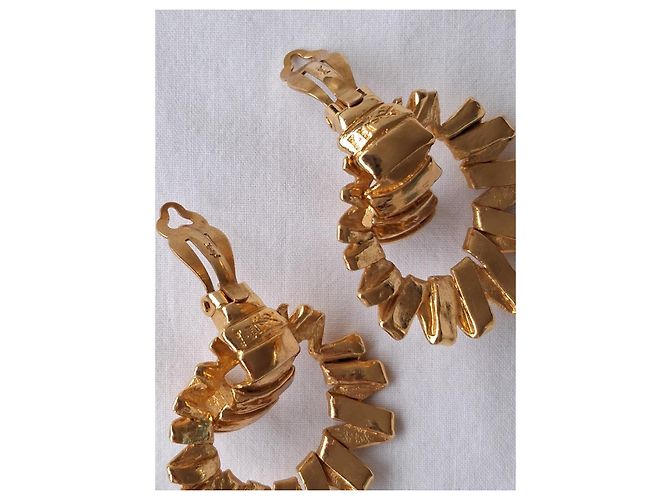 Yves Saint Laurent Nuovo - Sublimi orecchini vintage Arty - con clip D'oro Gold hardware - vista 3