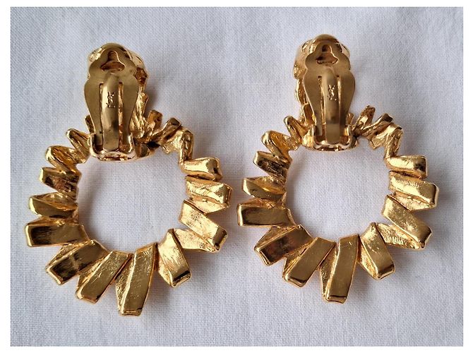 Yves Saint Laurent Nuovo - Sublimi orecchini vintage Arty - con clip D'oro Gold hardware - vista 5