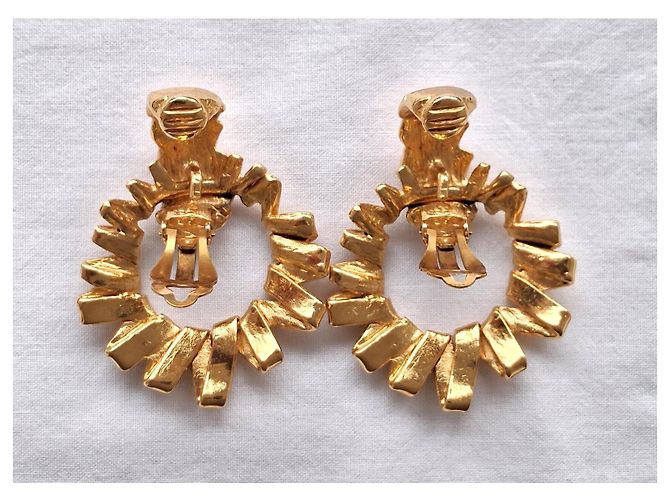 Yves Saint Laurent Nuovo - Sublimi orecchini vintage Arty - con clip D'oro Gold hardware - vista 6