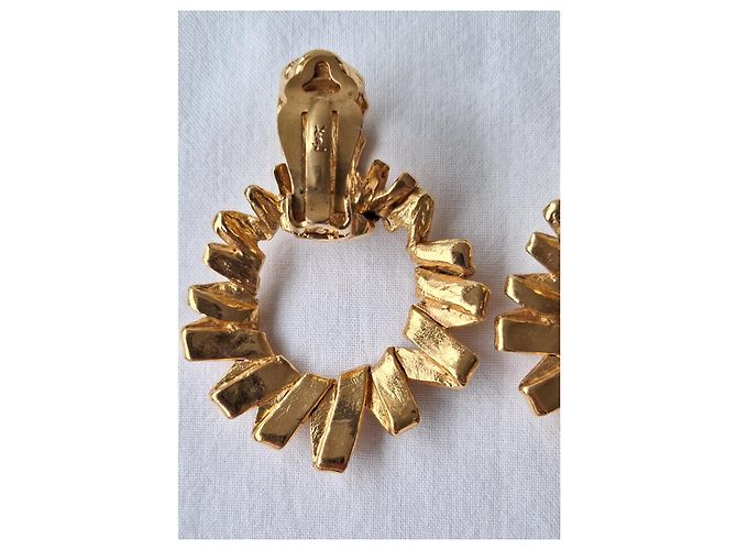 Yves Saint Laurent Nuovo - Sublimi orecchini vintage Arty - con clip D'oro Gold hardware - vista 7