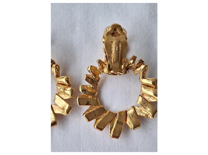 Yves Saint Laurent Nuovo - Sublimi orecchini vintage Arty - con clip D'oro Gold hardware - vista 8