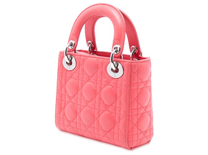 Dior Mini Cannage Lady Dior in agnello rosa - vista 2