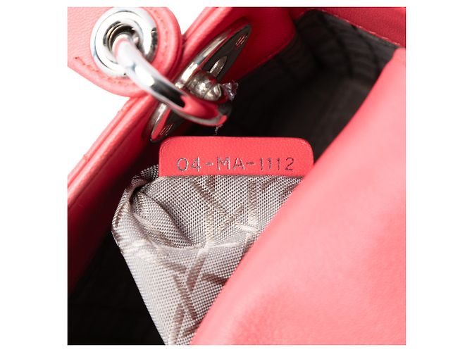 Dior Mini Cannage Lady Dior in agnello rosa - vista 5
