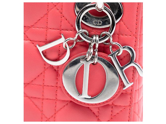 Dior Mini Cannage Lady Dior in agnello rosa - vista 6