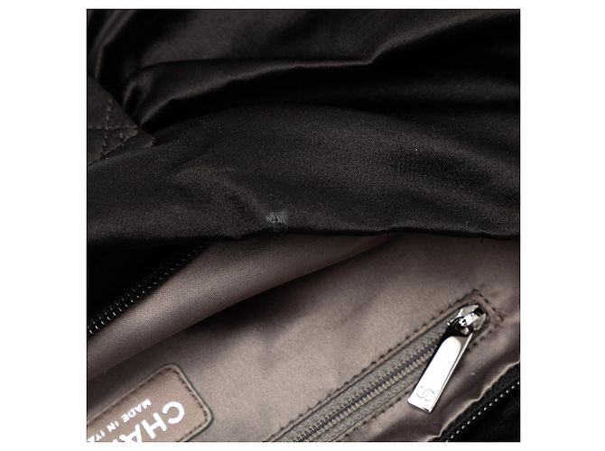 Borsa a Spalla Mademoiselle in Satin Nero Medio con Fiocco Chanel - vista 7