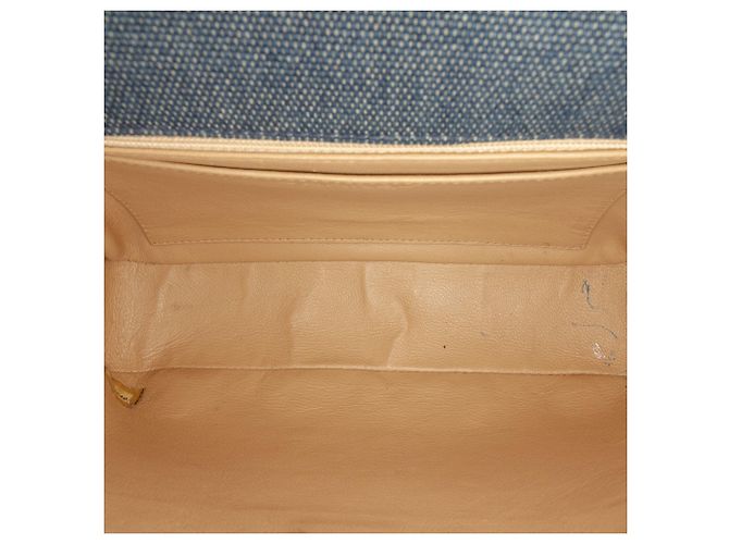 Chanel Blue Reissue 2.55 Borsa a tracolla in denim cioccolato con manico superiore - vista 4