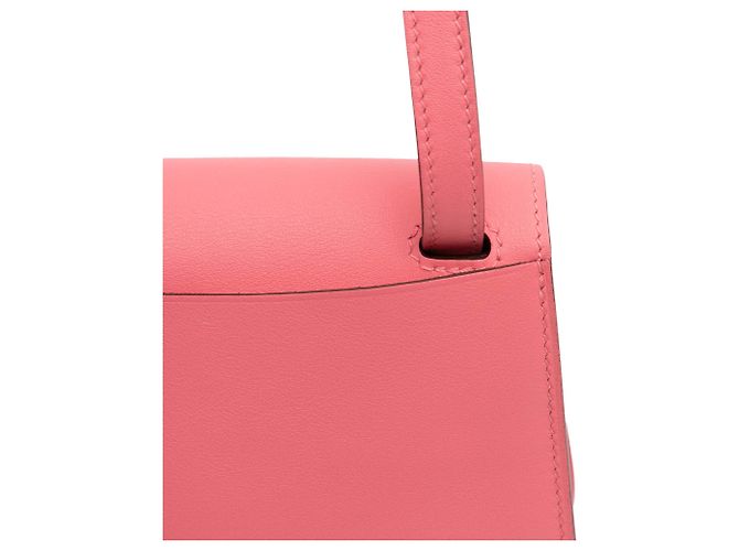 Mini Halzan 22 in Swift rosa di Hermès - vista 10