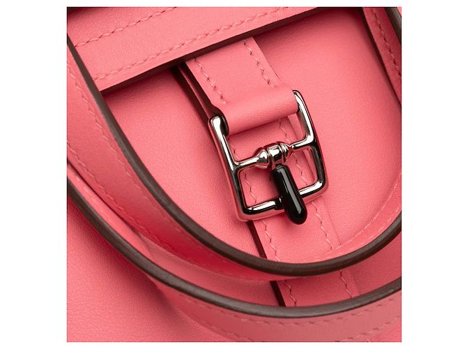 Mini Halzan 22 in Swift rosa di Hermès - vista 7