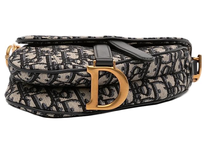 Saddle Borsa a sella mini obliqua blu Dior Blu navy - vista 3