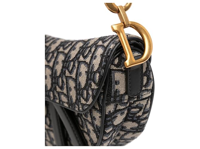 Saddle Borsa a sella mini obliqua blu Dior Blu navy - vista 7