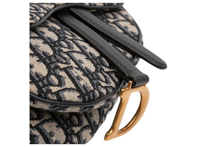 Saddle Borsa a sella mini obliqua blu Dior Blu navy - vista 8