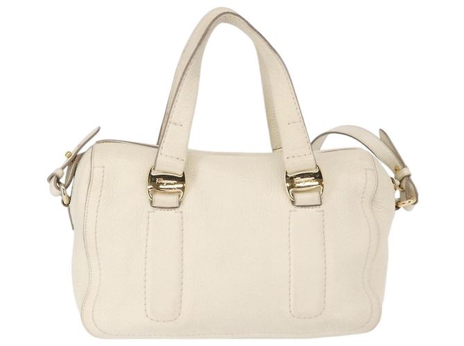 Borsa Vala in pelle Salvatore Ferragamo Bianco - vista 2