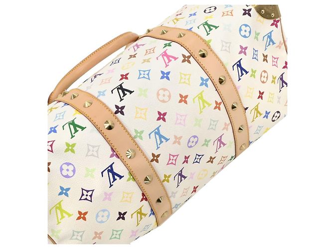 Louis Vuitton Keepall Monogram Multicolor 45 Bianco - vista 7